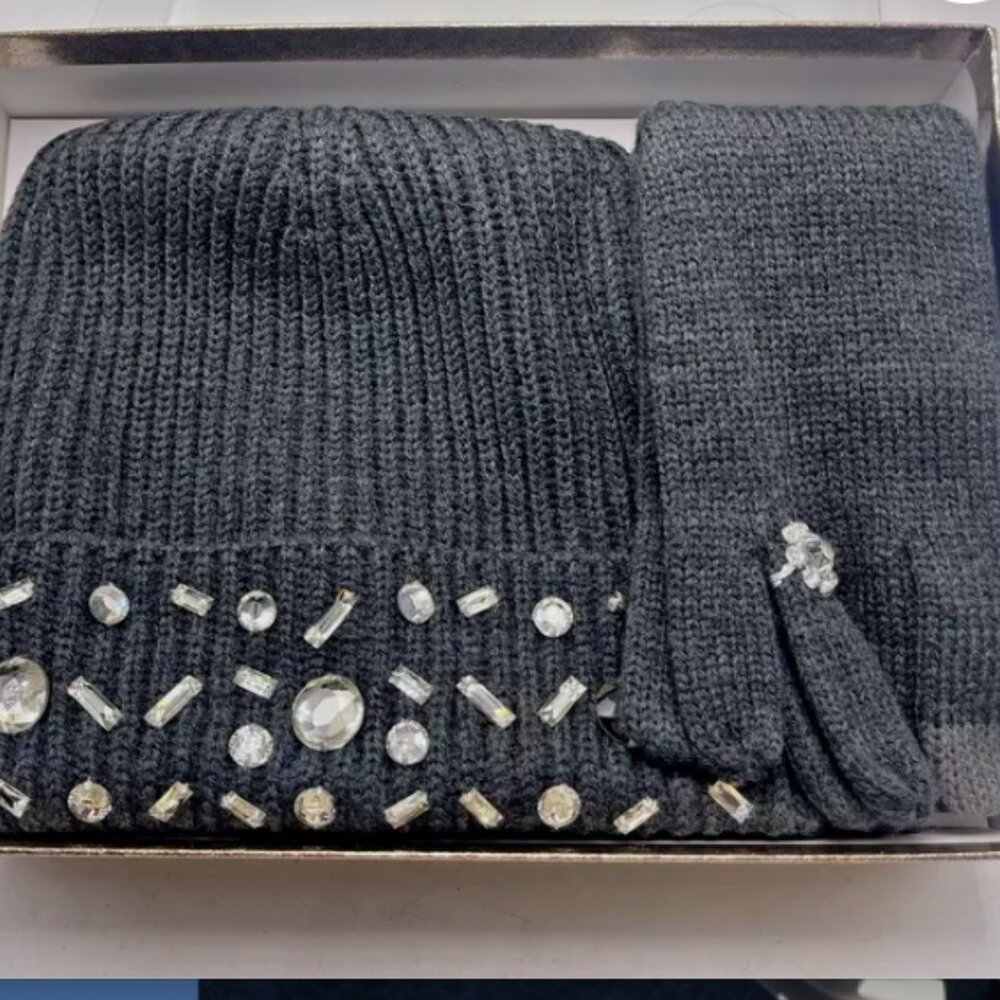 Kate Spade Jeweled Hat And Gloves Set New In Gift Box